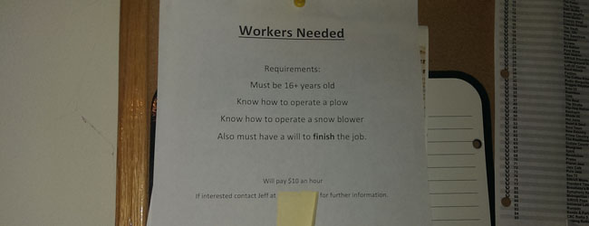 Workers needed