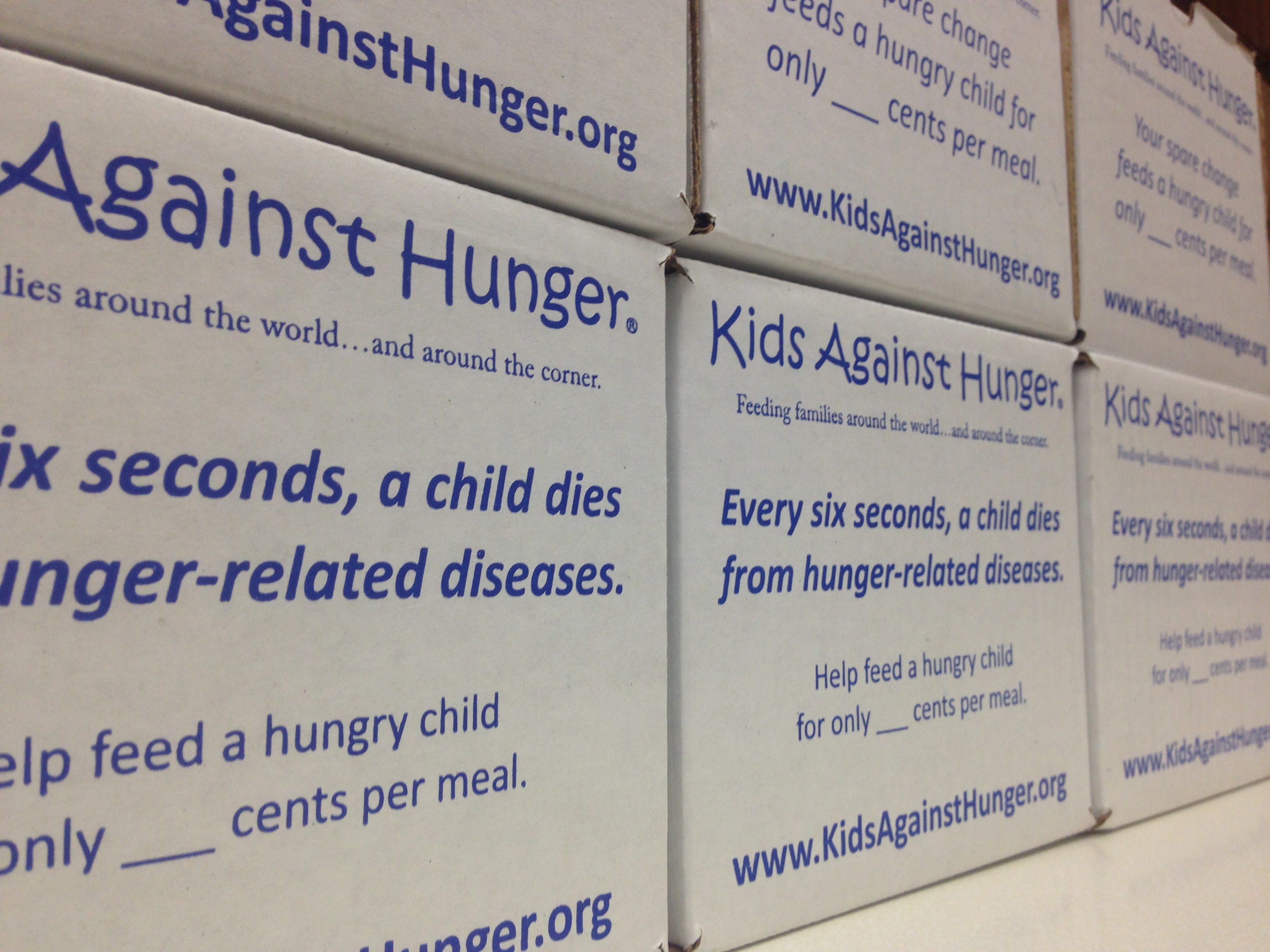 Kids Against Hunger fundraising containers were used for the latest Student Leadership project.  Students and parents may buy tickets for $6 at the door.  The dinner is on Feb. 26 in the DHS cafeteria at 5:30.
