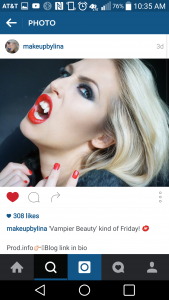 Vampire Halloween makeup by Lina Ekh.  Photo courtesy of Lina Ekh