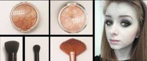 Products:  Bronzer: Physicians Formula magic mosaic light Highlighter: Physicians Formula Mineral Glow Pearls, Translucent Pearl Tools: Eco Tools, blush brush, fan brush & Elf, Flawless concealer brush & 