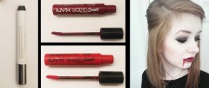 Products: Liquid Lipstick: NYX Liquid Suede. Cherry Skies, Kitten Heels 