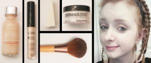 Products: Foundation: L’Oreal True Match, N1 soft ivory Concealer: NYX HD Concealer, 02 Setting Powder: DermaBlend, Original Tools: Ulta makeup sponge & Eco Tools, Powder Brush