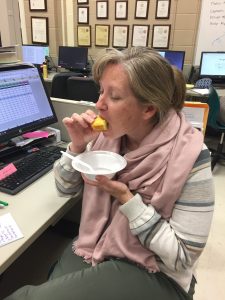 "I would say that your cornbread looked amazing," said adviser, Cammie Hall. "It [cornbread] had a nice yellow color, it was thick which is what I love about cornbread." Hall takes the first bite of cornbread and approves it for a Thanksgiving meal. 