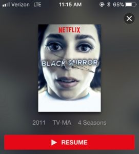 Black Mirror, screenshot from Netflix app