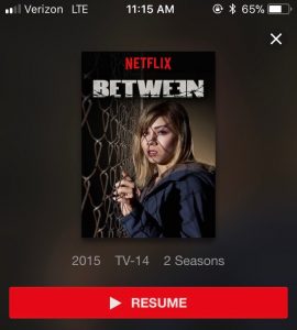 Between, screenshot from Netflix app